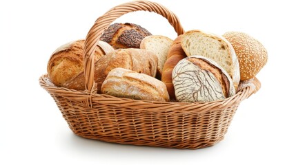 Variety of Breads in a Basket