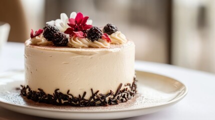 Elegant Vanilla Bean Cake with Creamy Frosting