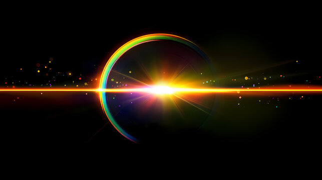 Colorful sun halation with creative bokeh and luminance gradient design. halation. illustration. Halation. Illustration