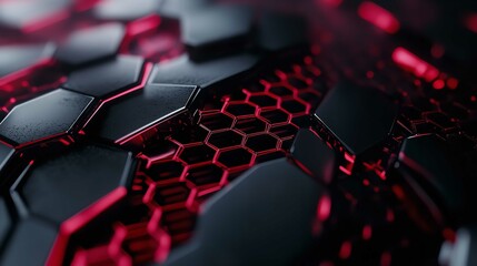 Obraz premium Abstract Black, Red, and Grey Metallic Carbon Neutral Design