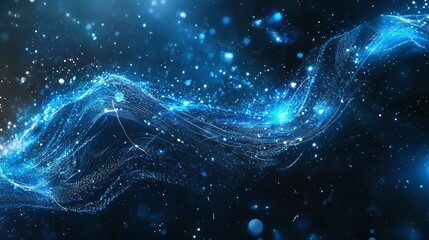 Abstract Blue Technology Banner Design in 16K Resolution