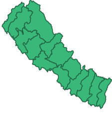 vector of green map of nepal
