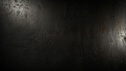 An artistic close-up of a textured black surface with subtle scratches and a metallic sheen, conveying a sense of depth and intrigue, perfect for industrial or modern design themes.
