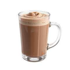 Obraz premium a glass of chocolate with creamer isolated on transparent background, Ai generative images
