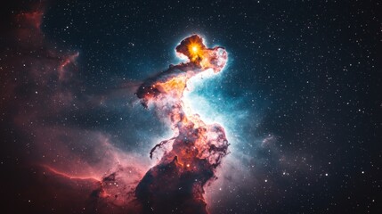 Fototapeta premium Cosmic Nebula Celestial Wonders Starry Night Galaxy Background Space Exploration