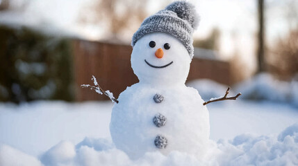 Snowman on snow