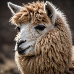 A baby llama with soft wool and gentle eyes.