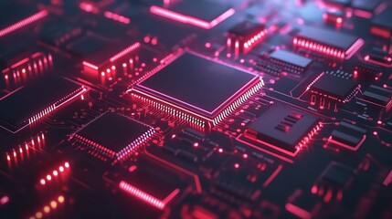 Obraz premium Abstract Technology Circuit Board with Communication Networks Design