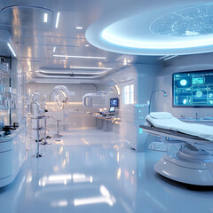 Futuristic Pharmaceutical Lab with Advanced Drug Delivery System and Holographic Interface  
