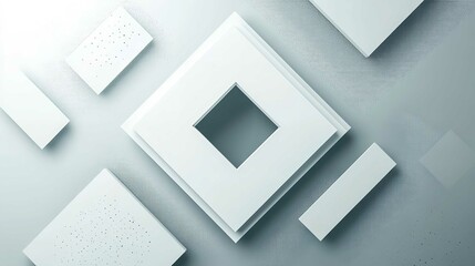 Abstract White and Grey Modern Square Shapes with Geometric Design