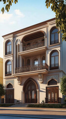 Obraz premium A three story small building