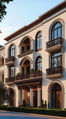 Fototapeta premium A three story small building