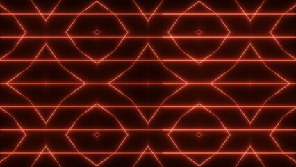 Abstract glowing red color neon lines mandala icon background. Cloth and textile fabrics design concept background.