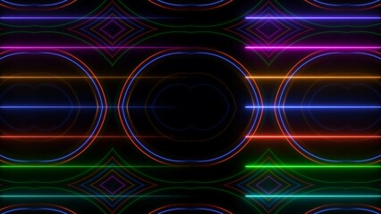 Abstract beautiful neon line mandala background, for show, festivals and concerts program background illustration.