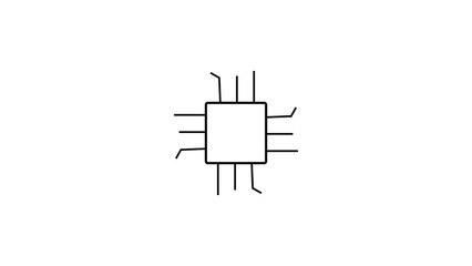 Technology processor icon, simple logotype CPU icon concept background illustration.