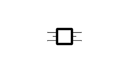 Technology computer processor icon, simple logotype CPU icon concept background.