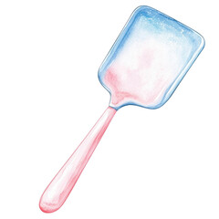Vibrant Silicone Spatula Illustration with Soft Colors and Smooth Lines, Ideal for Culinary Arts and Kitchen Decor