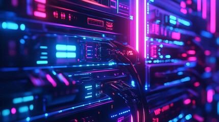 Fototapeta premium Blue Futuristic Networking Technology Vector 16K Background