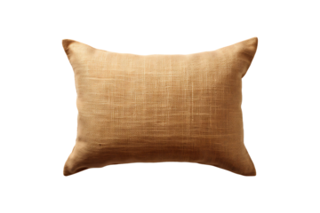 Wool Jute Cushion isolated on transparent background.