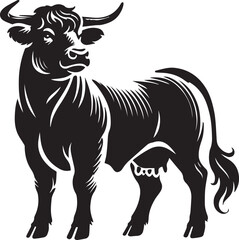 Cow black silhouette