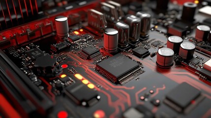 Circuit Board in 16K Resolution with Ultra Photorealism