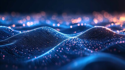 Digital Cyberspace with Particles and Digital Data Flow