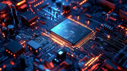 Obraz premium Digital Technology and Science Background in 16K Resolution