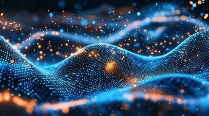 Digital Technology Background with Digital Data Dots