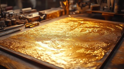 Close-up of gold foil embossing on a book cover for a premium finish