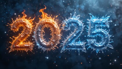 2025 New Year's Design: Fire and Ice Digital Typography