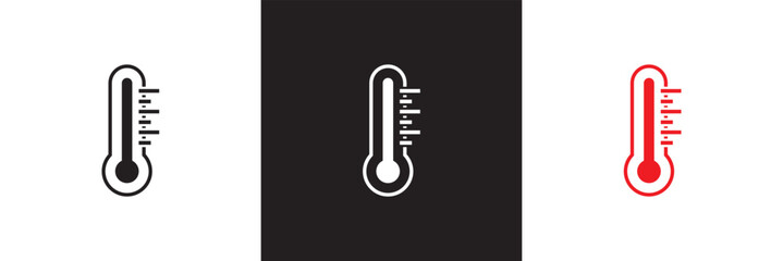 Thermometer icon . Climate control vector  Weather change sign business concept. Vector illustration. isolated on white and black background. EPS 10