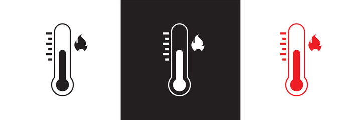 Thermometer icon . Climate control vector  Weather change sign business concept. Vector illustration. isolated on white and black background. EPS 10