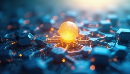 Futuristic Network Core Global Connectivity Digital Sphere Innovation