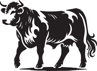 Black and white cow