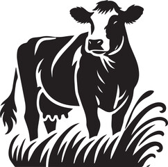 Black and white cow