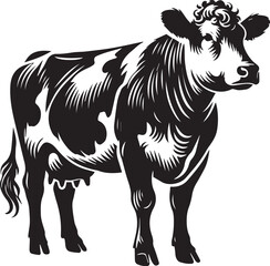 Black and white cow