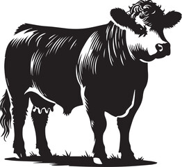 Black and white cow