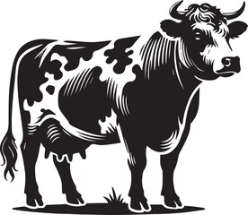 Black and white cow