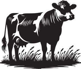 Fototapeta premium Black and white cow