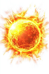 Sun on white background