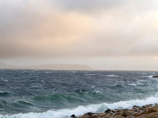 Hout Bay in a storm at dusk, Cape Towm, South Africa