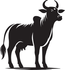 illustration of a silhouette of a cow