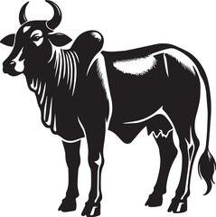 illustration of a silhouette of a cow