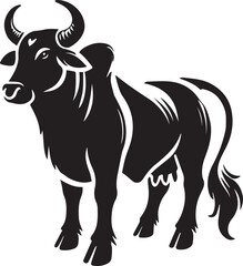 illustration of a silhouette of a cow