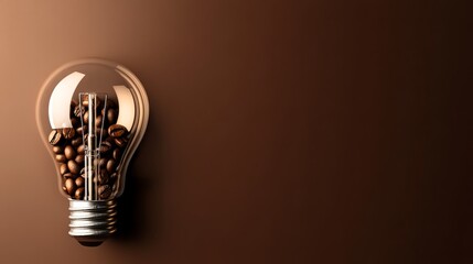 Coffee beans illuminate creativity in a mocha mousse light bulb concept design