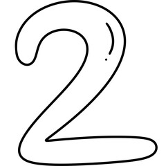 Number 2 , number flat design