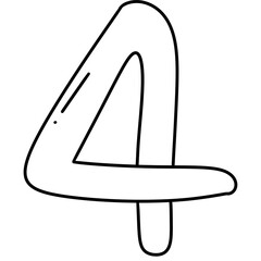 Number 4 , number flat design