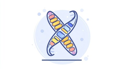 Colorful DNA double helix illustration.