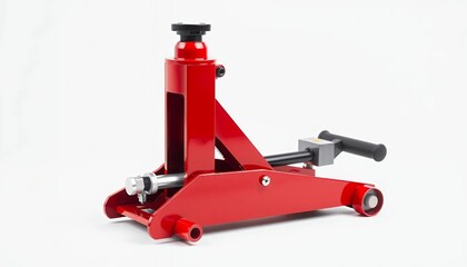 Red Automotive Floor Jack - a Clean, Minimalist Design