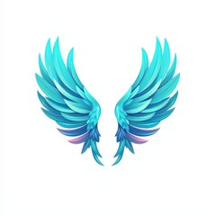 Obraz premium Design of wings with feathers icon logo illustration isolated on white background